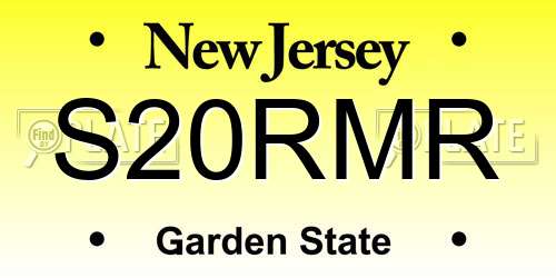 S20RMR New Jersey License Plate