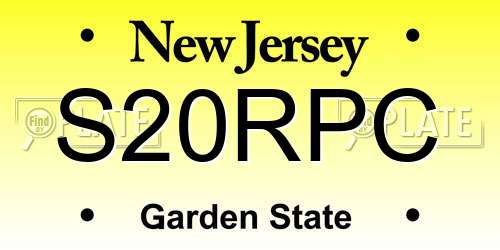 S20RPC New Jersey License Plate