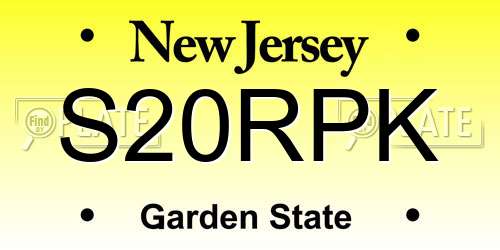 S20RPK New Jersey License Plate