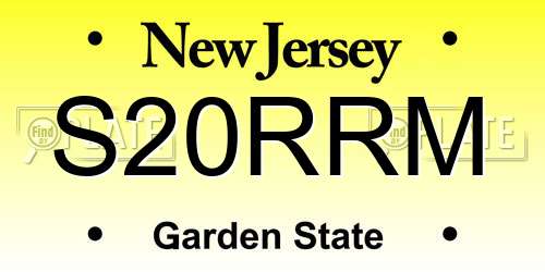 S20RRM New Jersey License Plate