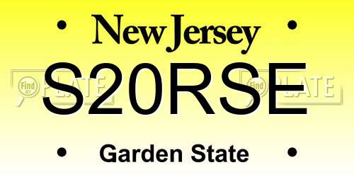 S20RSE New Jersey License Plate