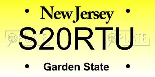 S20RTU New Jersey License Plate