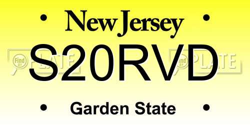S20RVD New Jersey License Plate
