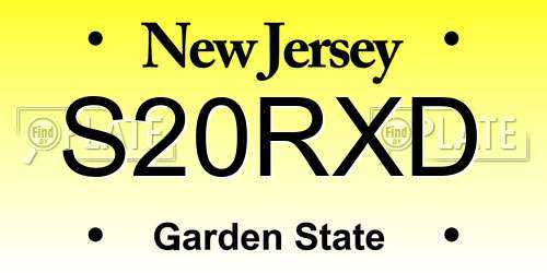 S20RXD New Jersey License Plate