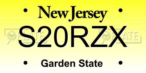 S20RZX New Jersey License Plate