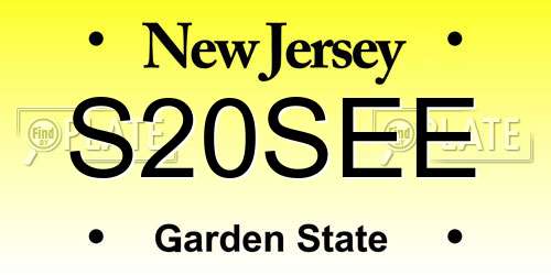 S20SEE New Jersey License Plate