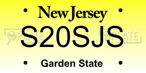 S20SJS New Jersey License Plate