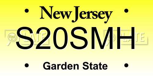 S20SMH New Jersey License Plate