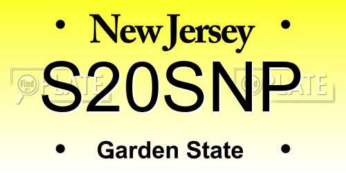 S20SNP New Jersey License Plate
