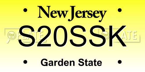 S20SSK New Jersey License Plate