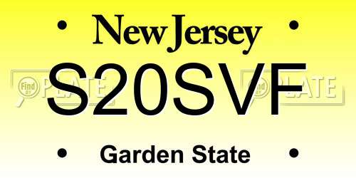 S20SVF New Jersey License Plate
