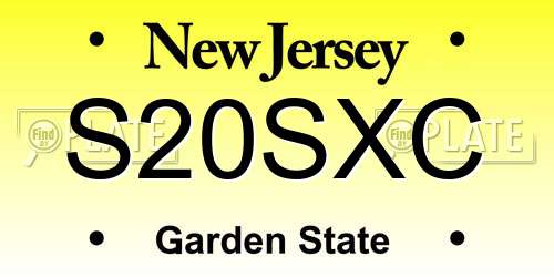 S20SXC New Jersey License Plate