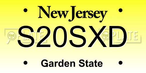 S20SXD New Jersey License Plate