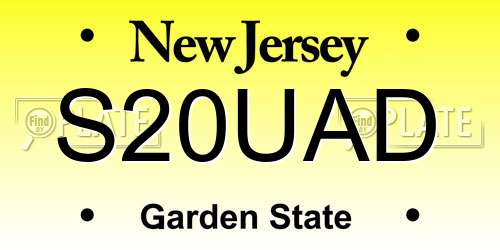 S20UAD New Jersey License Plate