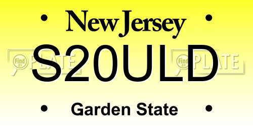S20ULD New Jersey License Plate