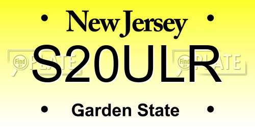 S20ULR New Jersey License Plate