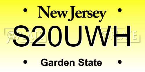 S20UWH New Jersey License Plate