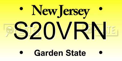 S20VRN New Jersey License Plate
