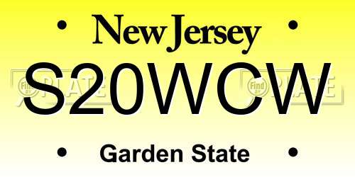 S20WCW New Jersey License Plate