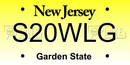 S20WLG New Jersey License Plate