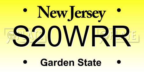S20WRR New Jersey License Plate