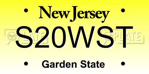 S20WST New Jersey License Plate