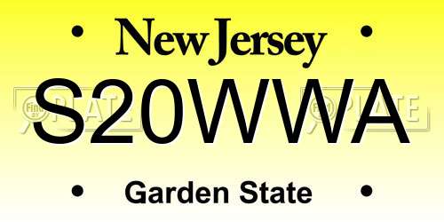 S20WWA New Jersey License Plate