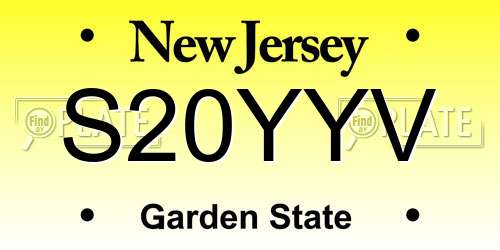 S20YYV New Jersey License Plate
