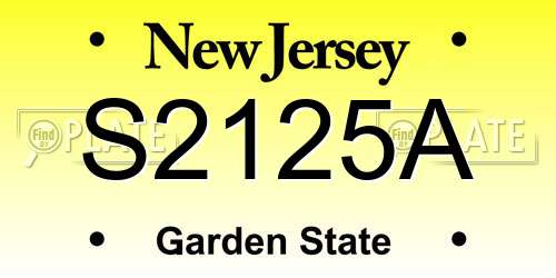 S2125A New Jersey License Plate