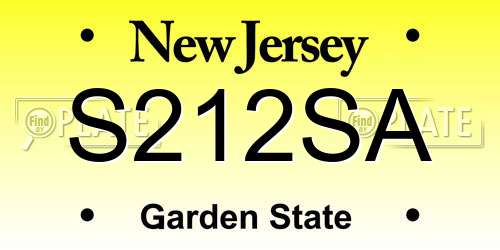 S212SA New Jersey License Plate