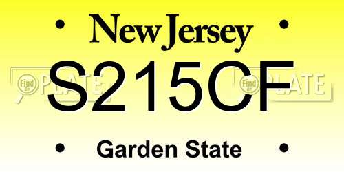 S215CF New Jersey License Plate