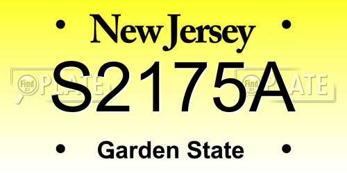 S2175A New Jersey License Plate