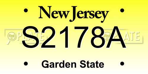 S2178A New Jersey License Plate