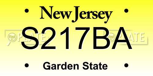 S217BA New Jersey License Plate
