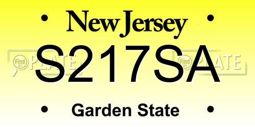 S217SA New Jersey License Plate