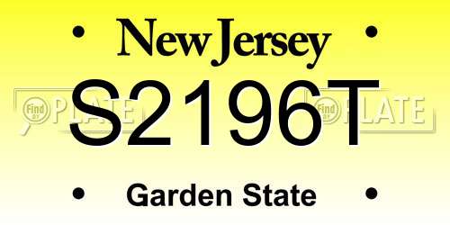 S2196T New Jersey License Plate