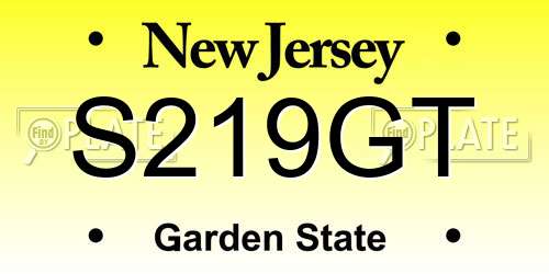 S219GT New Jersey License Plate