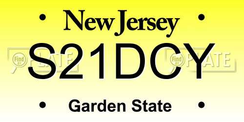 S21DCY New Jersey License Plate