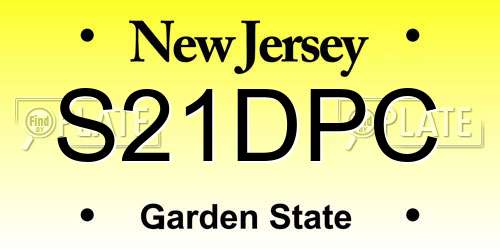 S21DPC New Jersey License Plate