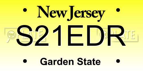 S21EDR New Jersey License Plate