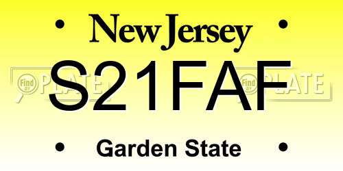 S21FAF New Jersey License Plate