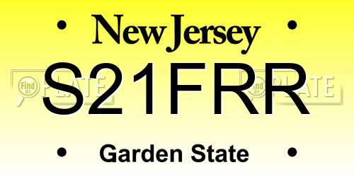 S21FRR New Jersey License Plate