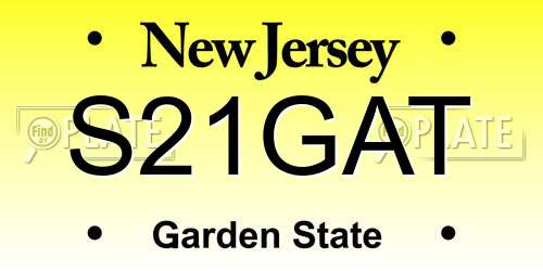 S21GAT New Jersey License Plate