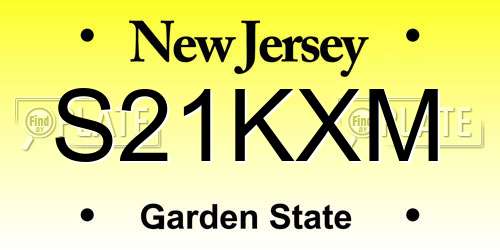 S21KXM New Jersey License Plate