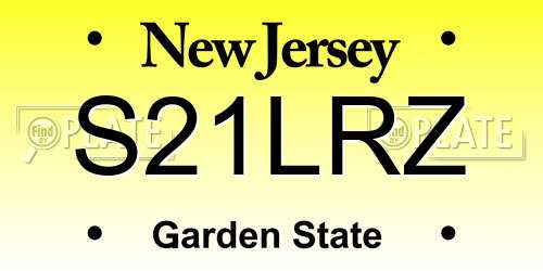 S21LRZ New Jersey License Plate
