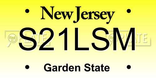 S21LSM New Jersey License Plate