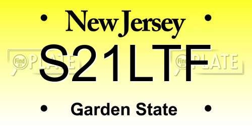 S21LTF New Jersey License Plate