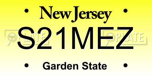 S21MEZ New Jersey License Plate