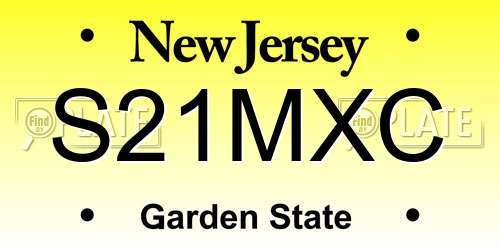 S21MXC New Jersey License Plate
