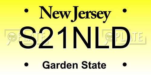 S21NLD New Jersey License Plate